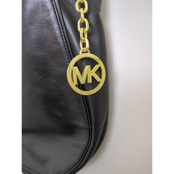 Michael Kors Stanthorpe Large Black Leather Shoulder Bag Gold Chain Strap NWT - Picture 2 of 16
